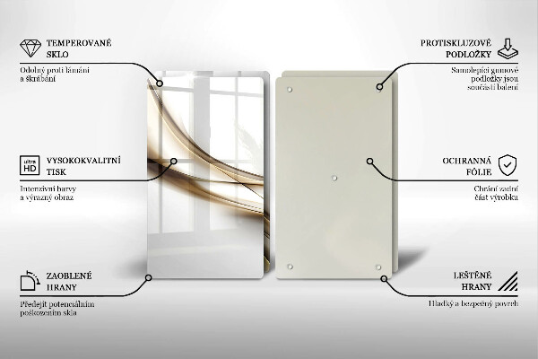 Skleněná krájecí deska Měkké linie abstrakce