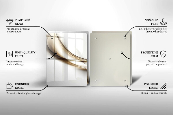 Skleněná krájecí deska Měkké linie abstrakce