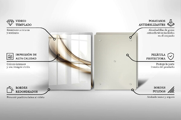 Skleněná krájecí deska Měkké linie abstrakce