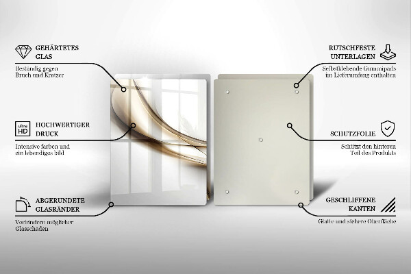 Skleněná krájecí deska Měkké linie abstrakce