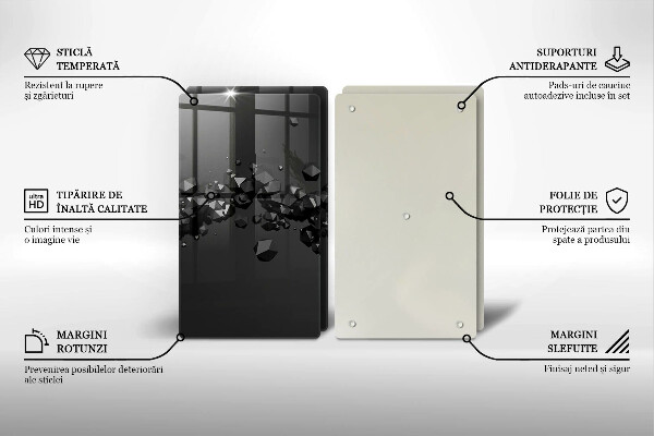 Skleněná krájecí deska 3d abstrakce tvarů