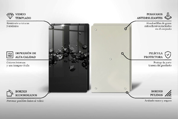 Skleněná krájecí deska 3d abstrakce tvarů