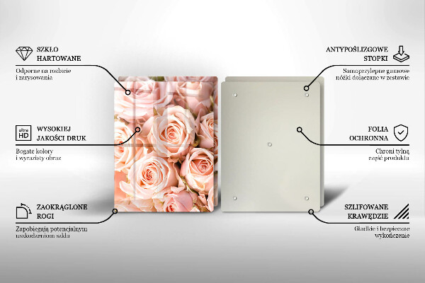 Skleněná krájecí deska Kytice jemných růží