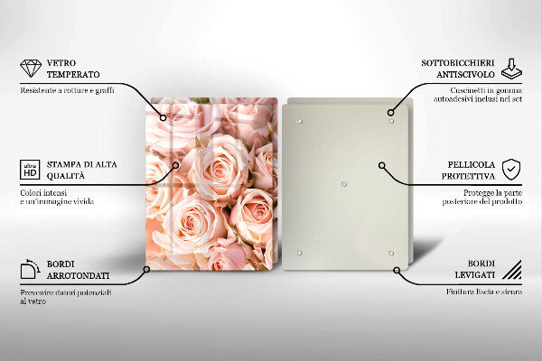 Skleněná krájecí deska Kytice jemných růží