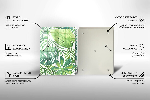 Skleněná krájecí deska Akvarel boho listy