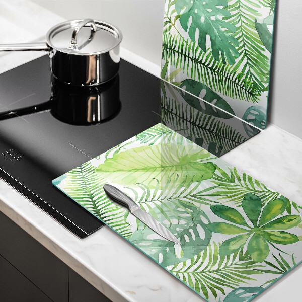 Skleněná krájecí deska Akvarel boho listy