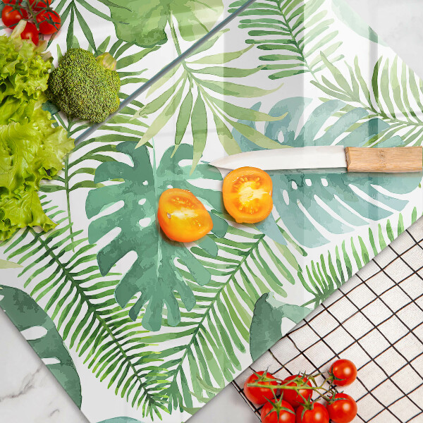 Skleněná krájecí deska Akvarel boho listy