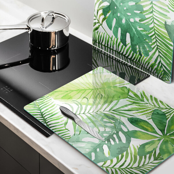 Skleněná krájecí deska Akvarel boho listy