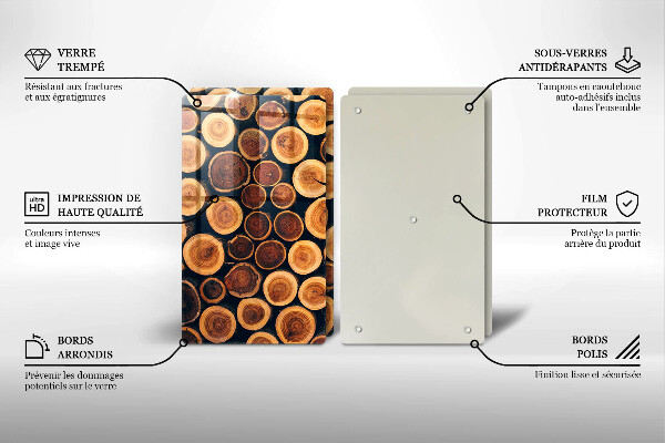 Skleněná krájecí deska Dřevěné pařezy