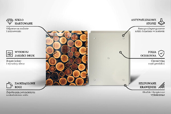 Skleněná krájecí deska Dřevěné pařezy