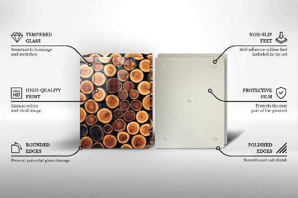 Skleněná krájecí deska Dřevěné pařezy