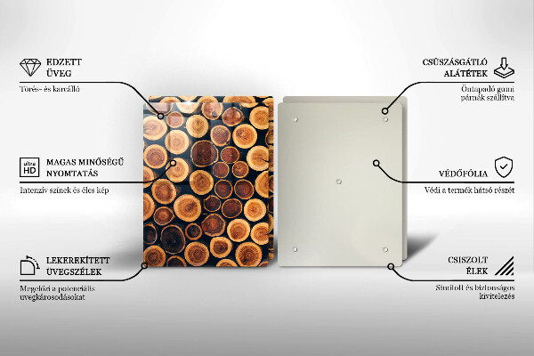 Skleněná krájecí deska Dřevěné pařezy