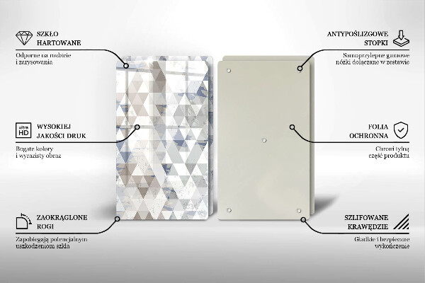 Skleněná krájecí deska Vzor trojúhelníků