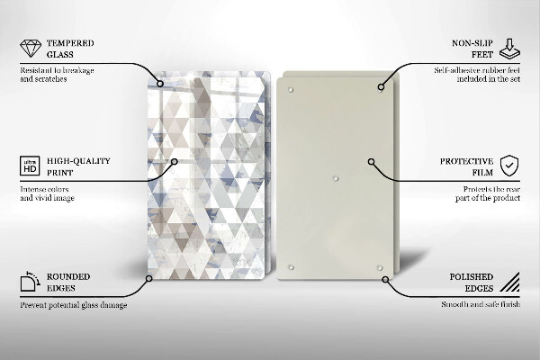 Skleněná krájecí deska Vzor trojúhelníků