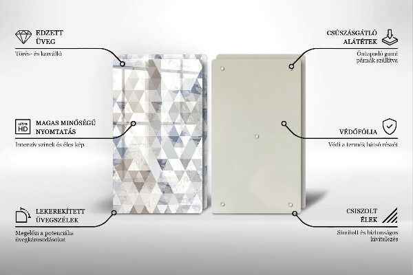 Skleněná krájecí deska Vzor trojúhelníků