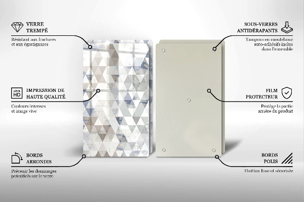 Skleněná krájecí deska Vzor trojúhelníků