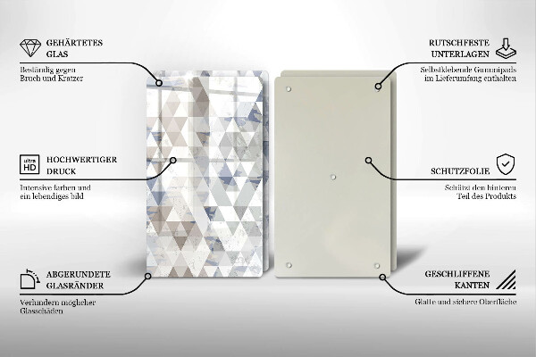 Skleněná krájecí deska Vzor trojúhelníků