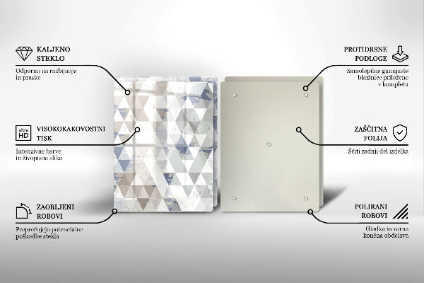 Skleněná krájecí deska Vzor trojúhelníků