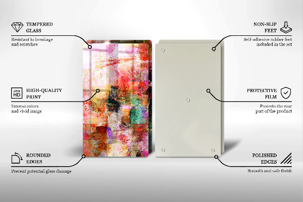 Skleněná krájecí deska Malování abstrakce