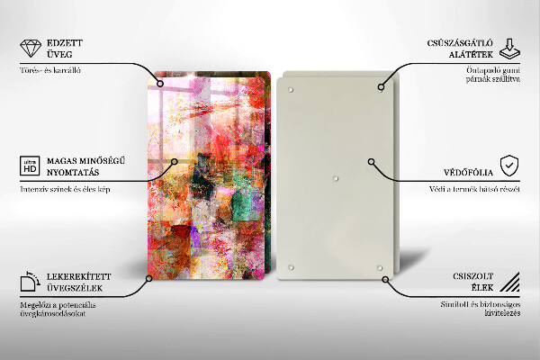 Skleněná krájecí deska Malování abstrakce