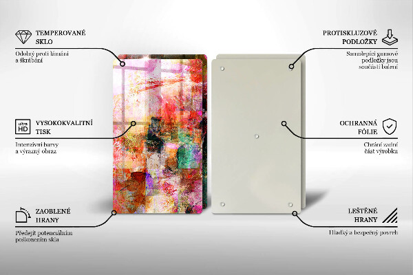 Skleněná krájecí deska Malování abstrakce