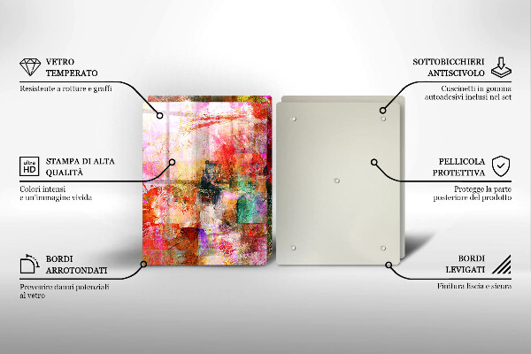 Skleněná krájecí deska Malování abstrakce