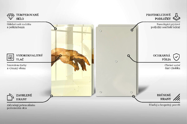 Skleněná krájecí deska Stvoření adamových rukou