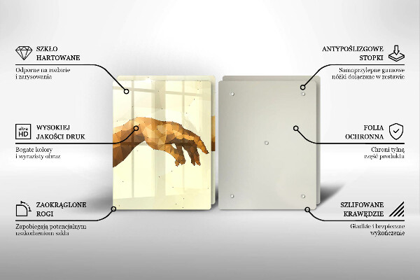 Skleněná krájecí deska Stvoření adamových rukou