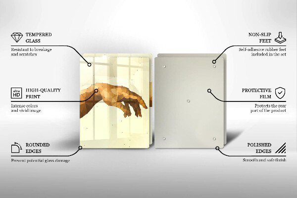 Skleněná krájecí deska Stvoření adamových rukou