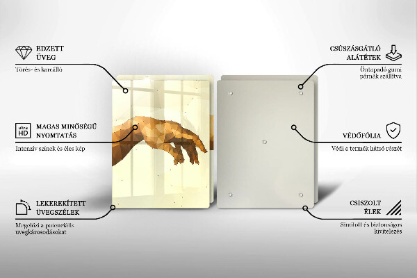 Skleněná krájecí deska Stvoření adamových rukou