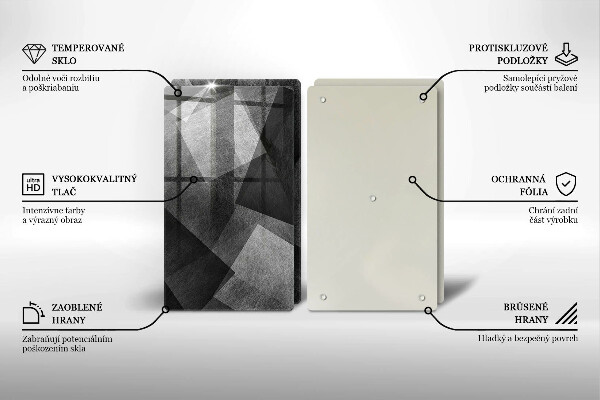 Skleněné krájecí prkénko Geometrické abstrakce