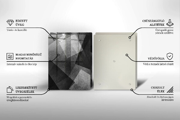 Skleněné krájecí prkénko Geometrické abstrakce