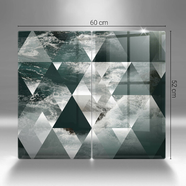 Skleněná krájecí deska Trojúhelníky a voda