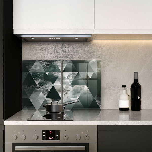 Skleněná krájecí deska Trojúhelníky a voda