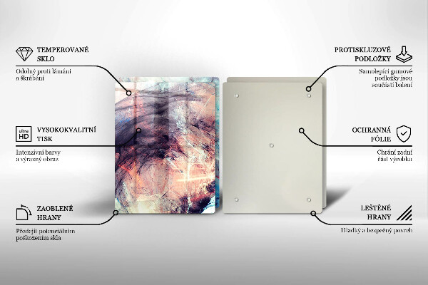 Skleněná krájecí deska Malovaná abstrakce