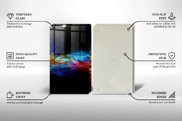 Skleněná krájecí deska Barevný kouř