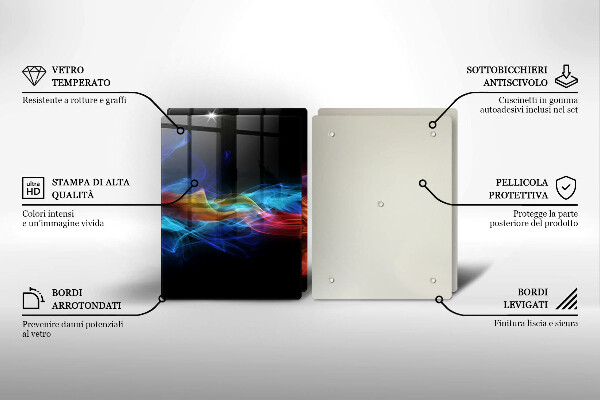 Skleněná krájecí deska Barevný kouř