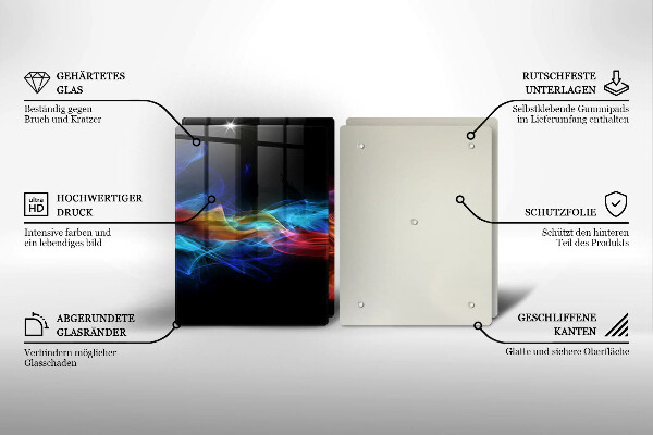 Skleněná krájecí deska Barevný kouř