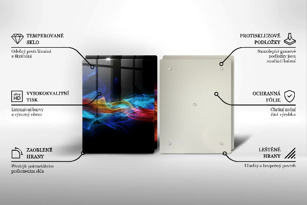 Skleněná krájecí deska Barevný kouř