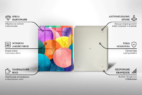 Skleněná krájecí deska Barevné kruhy