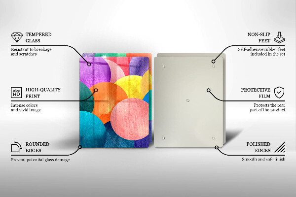 Skleněná krájecí deska Barevné kruhy