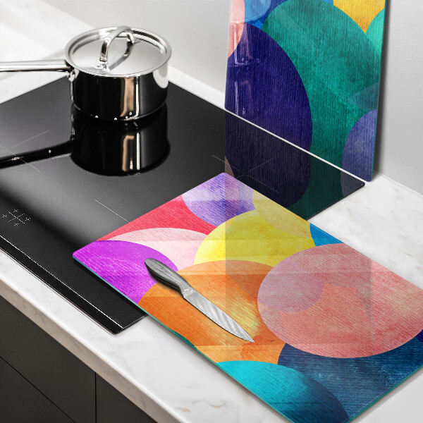 Skleněná krájecí deska Barevné kruhy