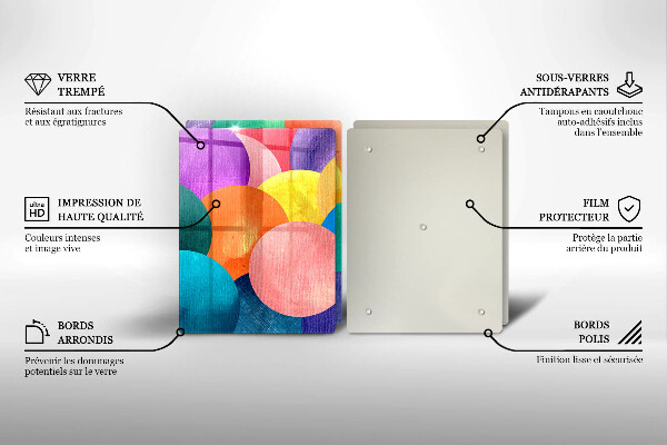 Skleněná krájecí deska Barevné kruhy