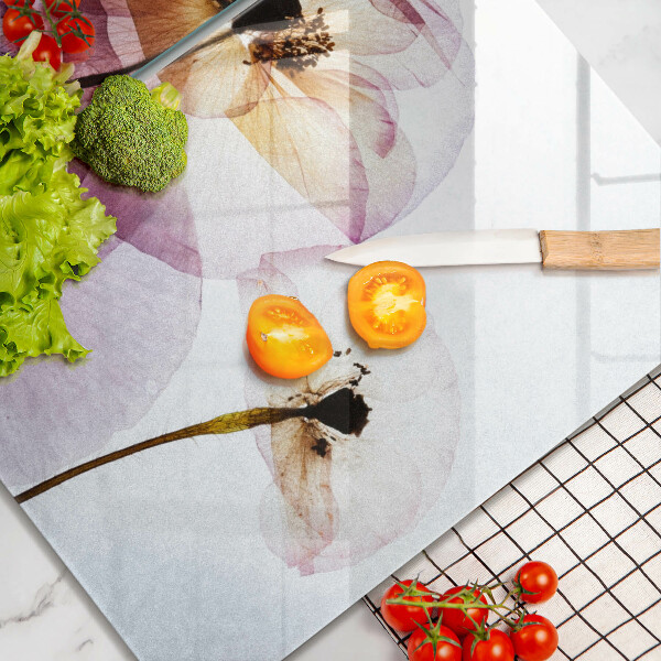 Skleněná krájecí deska Jemné květiny