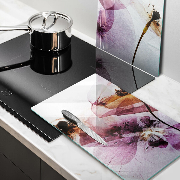 Skleněná krájecí deska Jemné květiny