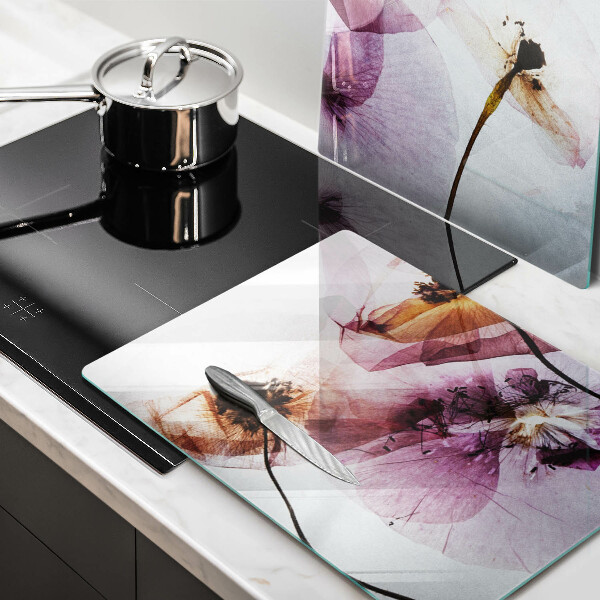 Skleněná krájecí deska Jemné květiny