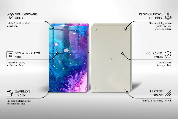 Skleněná krájecí deska Abstrakce inkousty