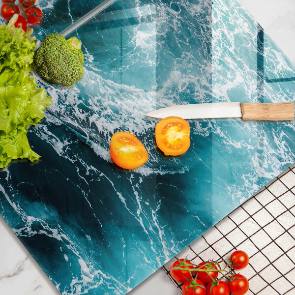 Skleněné krájecí prkénko Pěnivé vlny vody