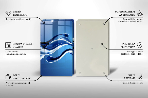 Skleněné krájecí prkénko Abstrakce tekutin