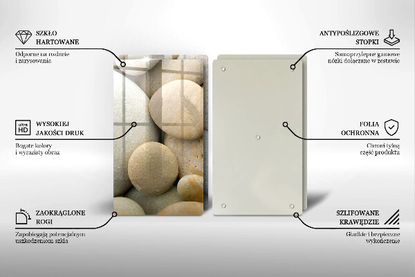 Skleněná krájecí deska Vzor oválných kamenů